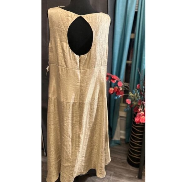 Adrianna Papell Gold Maxi Dress - Picture 2 of 10
